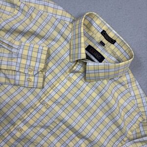 OTTO Relaxed Fit Men's Long Sleeve Yellow Plaid Button Down Shirt 36cm